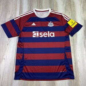 Adidas Newcastle United FC 2024/25 Away Jersey Mens XL Red Blue Slim Fit